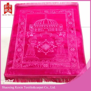 Polyester embossed mink flush fleece prayer mat