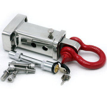 4.75t Plastic Stainless Steel Hitch Receiver with 3/4 Screw Pin and 38mm D Ring Tow Shackle for Truck