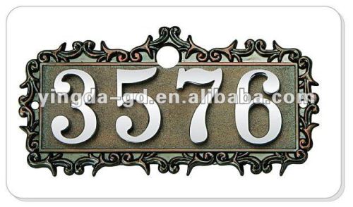 Zinc alloy Flower frame 4 number house/hotel doorplate