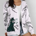 Women Dinosaur Print Knit Sweater