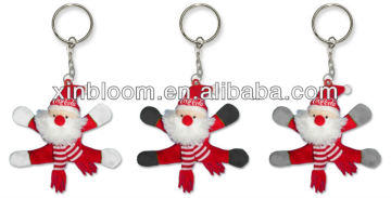 2015 plush Santa Claus fridge magnet with key chain with xmas bear suitable for the xmas gift and promotion .