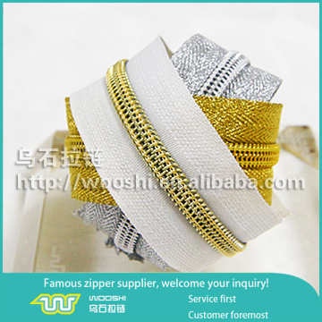 Gold teeth special zipper custom zipper long chain in yard