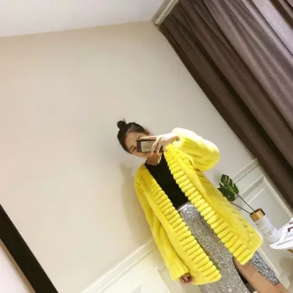 YRC088 Custom women imported velvet mink coat female mink fur coat