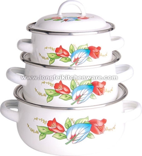 601D enamel casserole with decal
