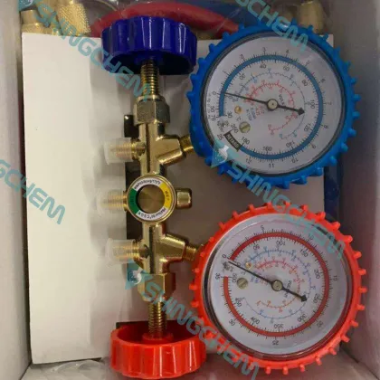 Charging Hose with Safety Valve for Freon Refrigerant (R12, R134a, R410a, R32) - Manifold Gauge Compatible