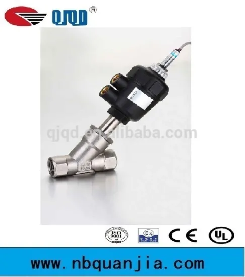 Thread type pneumatic angle seat valve for steam stainless steel seat valve