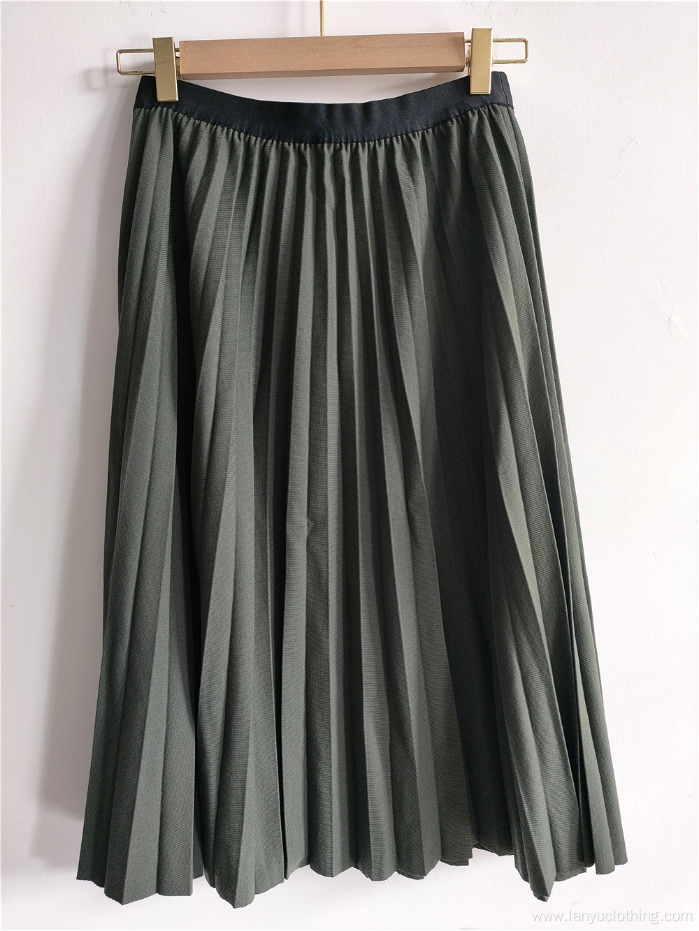 Solid Color High Waist Pleated Skirt