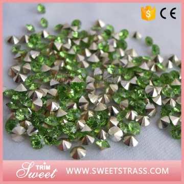 peridot ponited back epoxy rhinetone chaton loose stone decoration