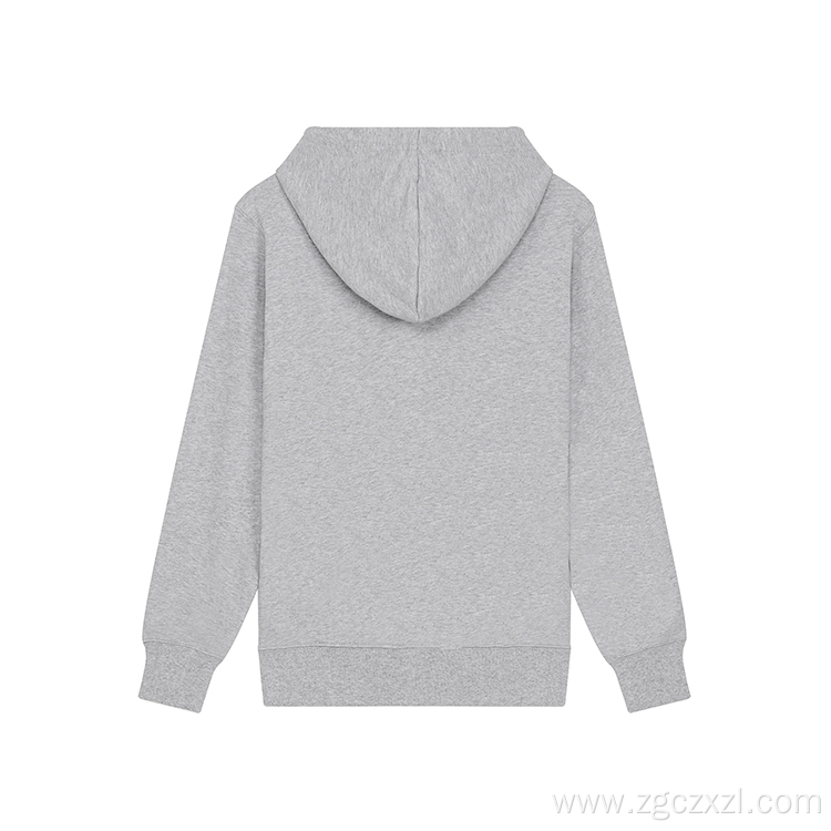 Zipper sweater thickened solid color hooded cardigan