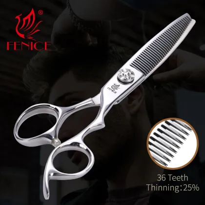 Fenice Barber Salon 6 Inch Japanese Steel Haircut Scissors Thinning Shears