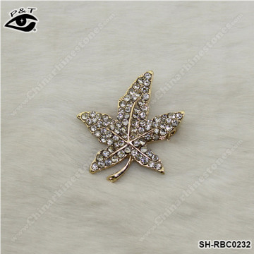 Rhinestone Brooch Pins Leaf Shaped Brooches Rhinestone pins for Clothing decoration