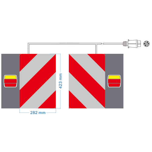 Homologated reflecting panel with cable and lamp kit