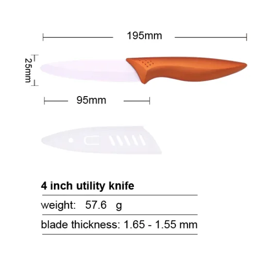 Copper Handle Ceramic Knife 4 Inches Knife