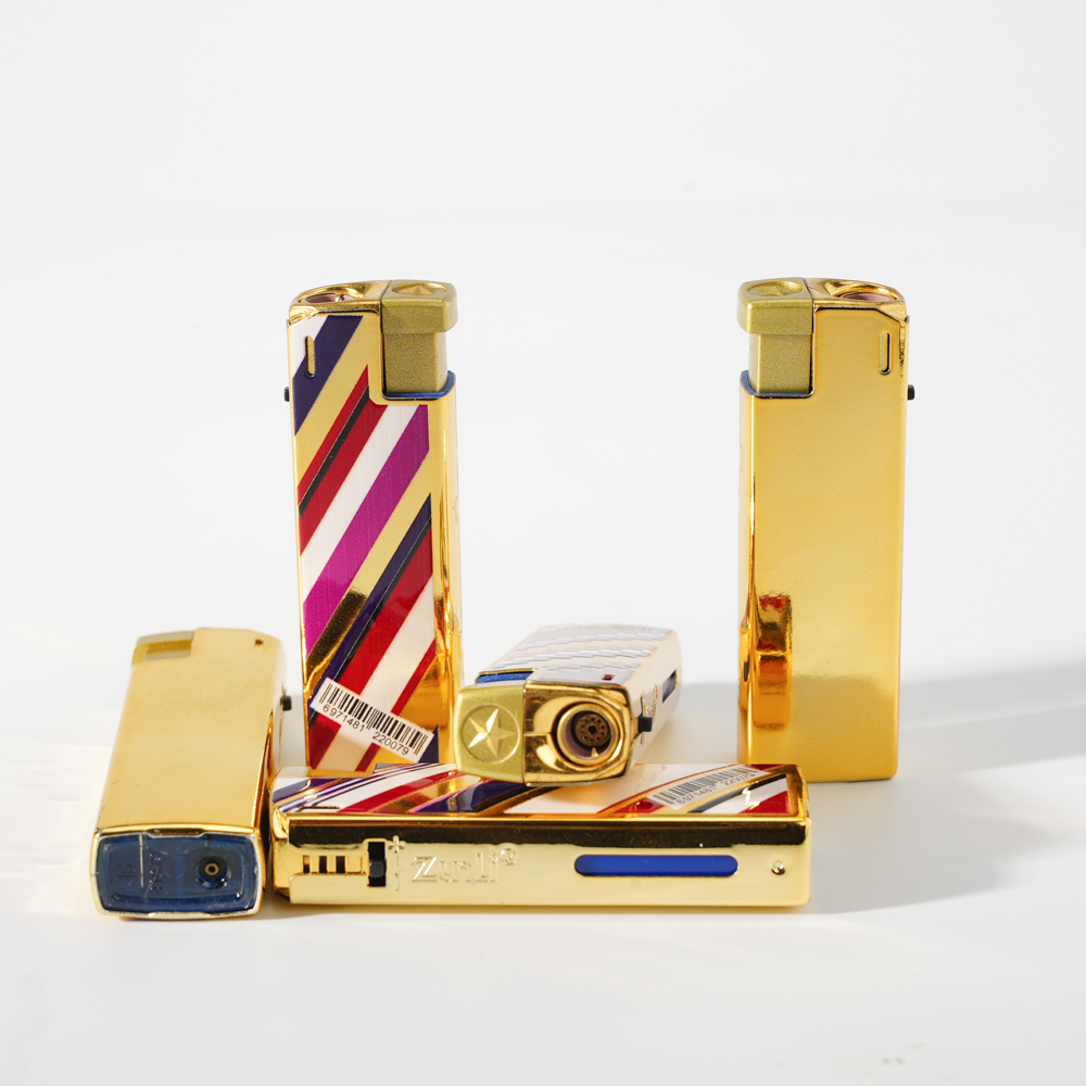 Jet Flame Fashion Piezo Lighter with Metal Cover
