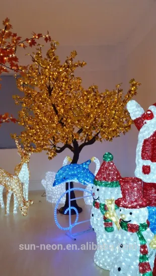 2.0 Meter Red Maple Leaf Warm White Led Decoration High Artificial Maple Tree Light