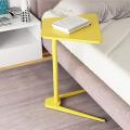 yellow single column bed side table