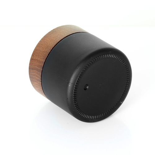 Black Frosted Jar With Ashtree Wood Lid