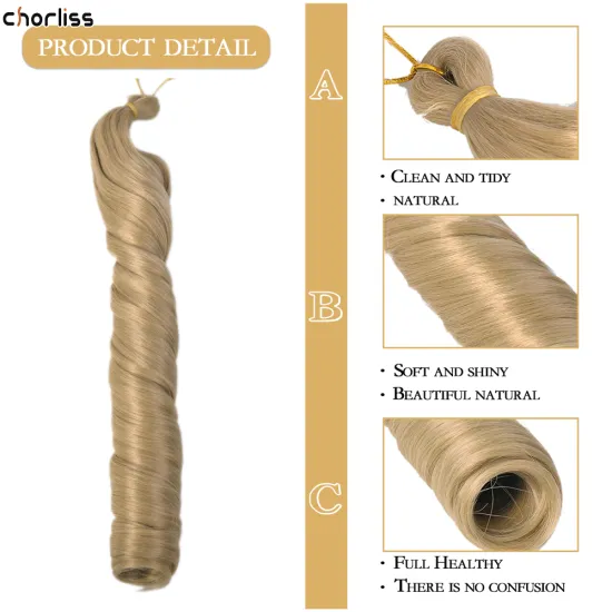 Chorliss Prestreched Shiny French Curl Synthetic Loose Body Wave Spiral Curl 24'' Silky African Crochet Braids Hair Extensions