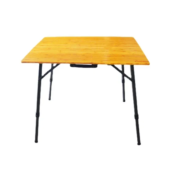 Portable Square Bamboo Folding Table for Indoor/Outdoor Dining