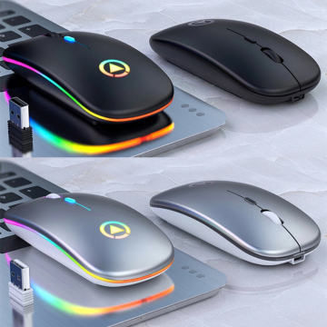 Wireless Rechargeable Gaming Mouse 1600DPI for PC/Laptop - Ultra Slim 2.4GHz USB Receiver