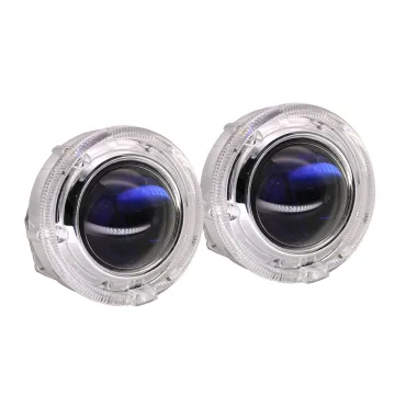 TAOCHIS YT104 3.0-inch Bi-Xenon Projector Lens Shroud LED DRL Car Headlights with Angel Eyes (White, Red, Blue, Yellow)