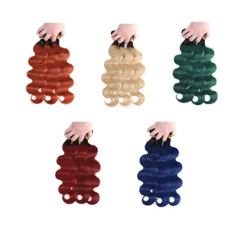 T Tone Free Part Ombre Brazilian Body Wave Human Hair Bundles With Closure Colored Hair Bundles For Women Hair Vendors