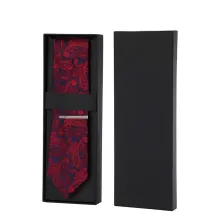 Custom Tie Silk Scarf Gift Black Paper Packing Box