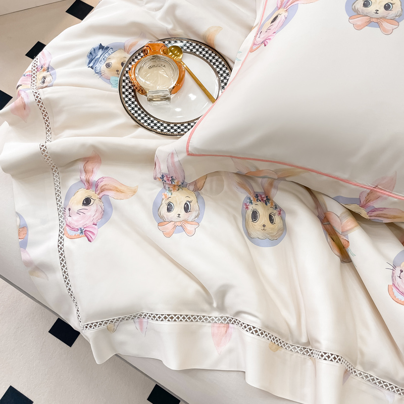 Cute Pattern Modal Bedding Set - Fresh Small Design 4pcs Comforter Sheet