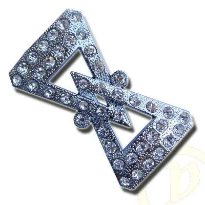 Rhinestone doubi-triangle belt buckle