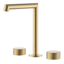 Luxo escovado Golden 3 Hole Basin torneira