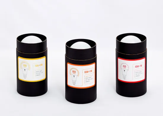 LED Light Printed Label Glued Cardboard Tube Box