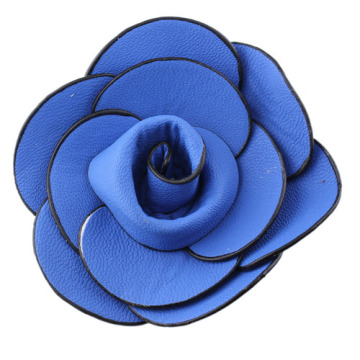 Fine Royal 4" Leather Flower Brooch
