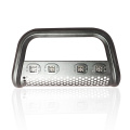 Universal honeycomb octagonal iron front bumper with light