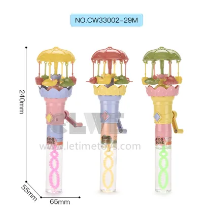 Light up merry go round bubble stick toys