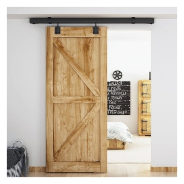 Porte de grange coulissante en bois moderne avec kit de quincaillerie - Porte de grange en bois imperméable