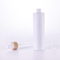 White glass lotion bottle with bamboo lid