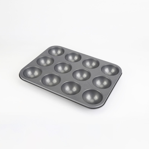  cupcake tray 12-Cavity Carbon Steel Semicircle Chocolate Mold-Gray Factory