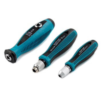 T Type Screwdriver Handle with 5mm, 6mm, and 6.35mm Hole Adapters for Round Hex Shank Bits