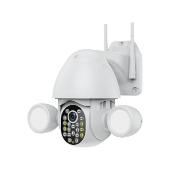 Tuya Outdoor Wireless Mini PTZ Camera dengan lampu banjir audio dan pintar 2-arah, keselamatan rumah 5MP WiFi
