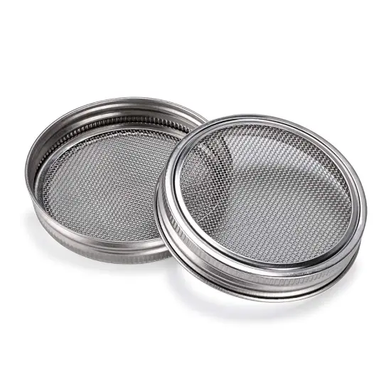 Stainless Steel Round Filter Mesh Split Cover for Wide Mouth Mason Jars