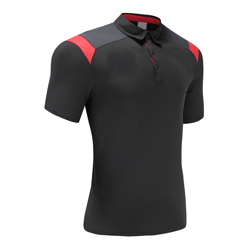 Black Soccer Wear Polo Shirt