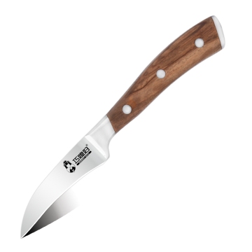 High Quality 2.75\" Peeling Knife with Olive Wood Handle - German Stainless Steel Kitchen Knife 1.4116
