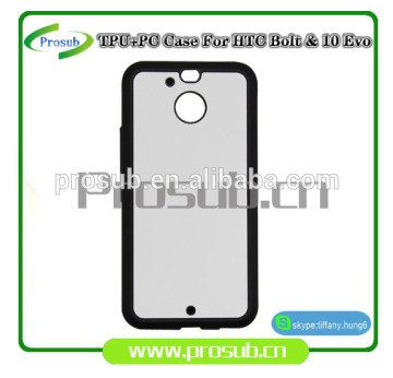 2d sublimation heat transfer PC +TPU silicon blank cell phone case with metal sheet for Prosub-Bolt & 10 Evo