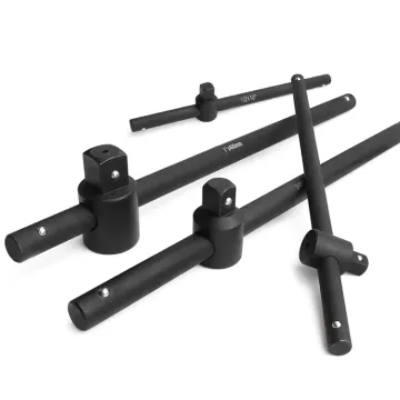 1/2", 3/4", and 1" Black Phosphate Pneumatic Impact Rod Ratchet Torque Wrench with Sliding Bar T-Handle