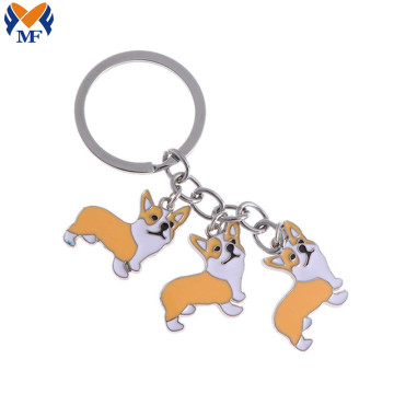 Metal Customized Logo Dog Keychain Charm