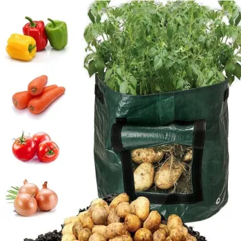 Dark Green Garden Plastic Plant Grow Bag for Hydroponics