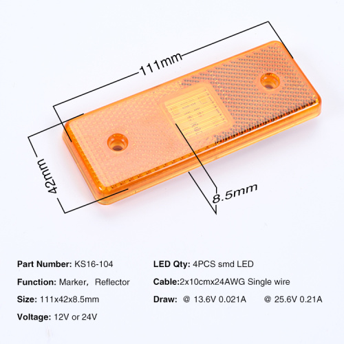 વોટરપ્રૂફ એલઇડી લાઇટ્સ ટ્રેઇલર્સ લાઇટ રિફ્લેક્ટર સાઇડ માર્કર લેમ્પ સૂચક પ્રકાશ
