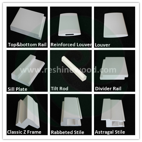 Customizable Window Shutter Profiles PVC Shutter Components
