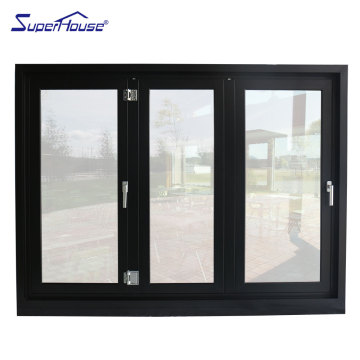 Ventanas verticales de tres paneles de aluminio Superhouse de aluminio para la cocina para la cocina