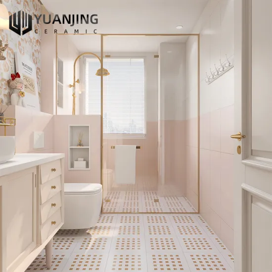 300x600mm Soft Light Flower and Plant Pattern Porcelain Tiles: Elegant Design for Bathroom, Kitchen, Balcony, and Garden